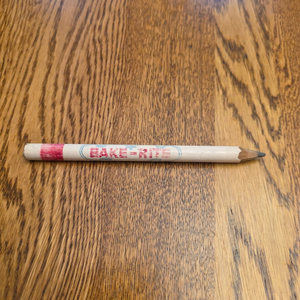Vintage Bake-Rite Wilson & Co Advertising Pencil You Can't Bake Wrong With White